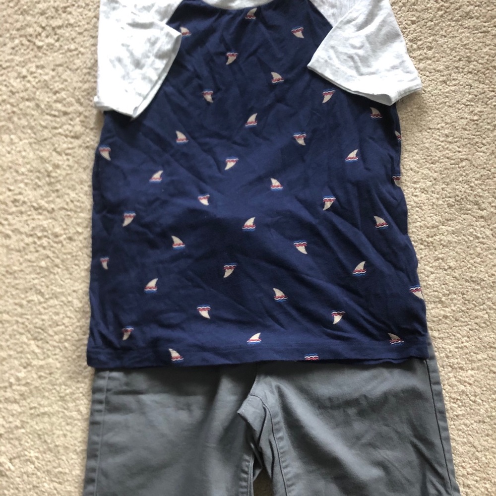 Shark T-shirt with Grey Shorts